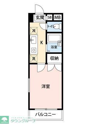 マイナビSTAYミライエ成増メゾン(1K/2階)の間取り写真