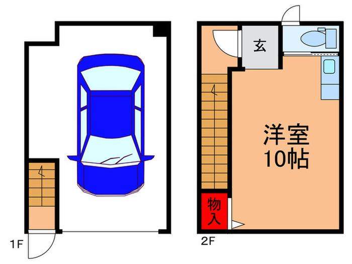 @BASE(ワンルーム/1階)の間取り写真