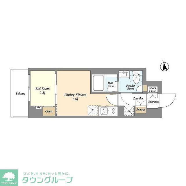 AIFLAT品川戸越パークサイド(1DK/4階)の間取り写真