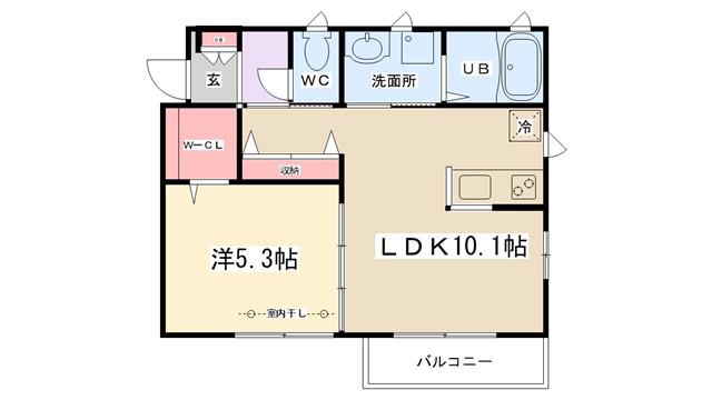 PRECIOUSパークハイツ(1LDK/2階)の間取り写真