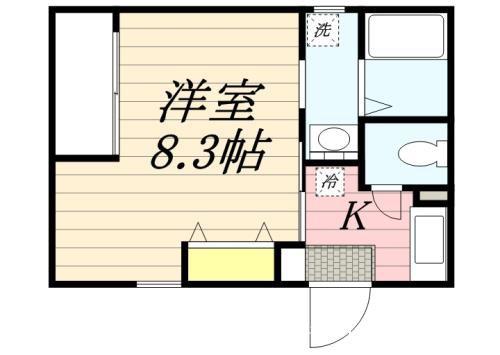 リブレア姪浜駅北(1K/1階)の間取り写真