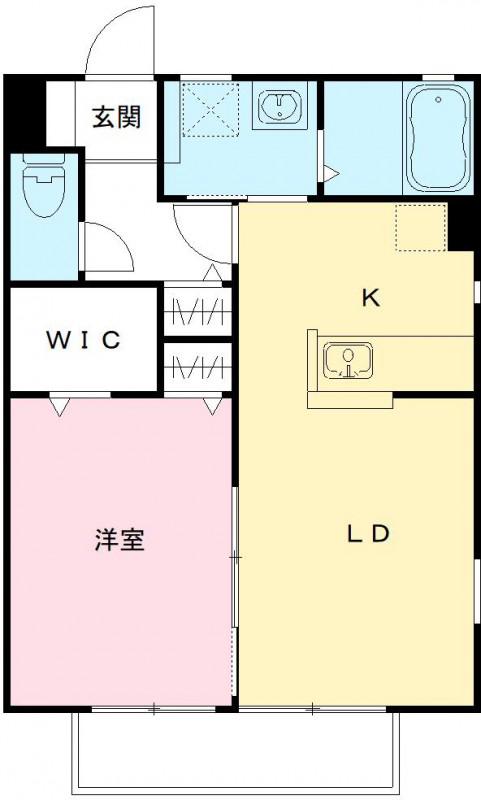 パークサイドサカモトA(1LDK/2階)の間取り写真