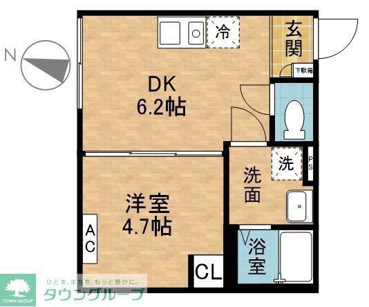 エトス初台(1DK/3階)の間取り写真