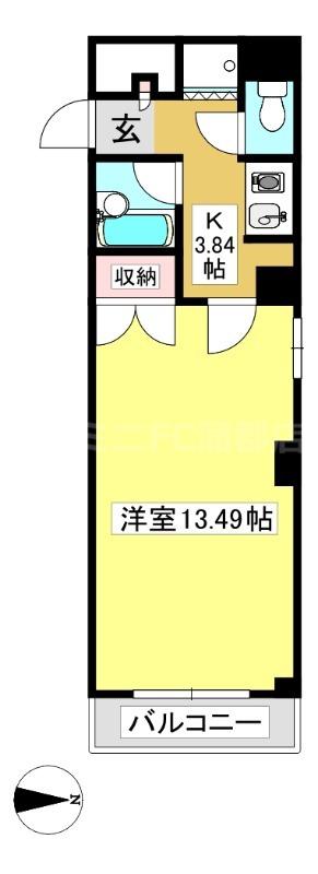 ライフイン幸田(1K/7階)の間取り写真