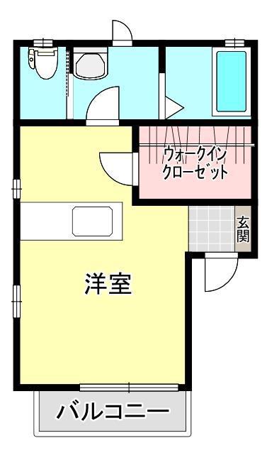 フルール(ワンルーム/1階)の間取り写真