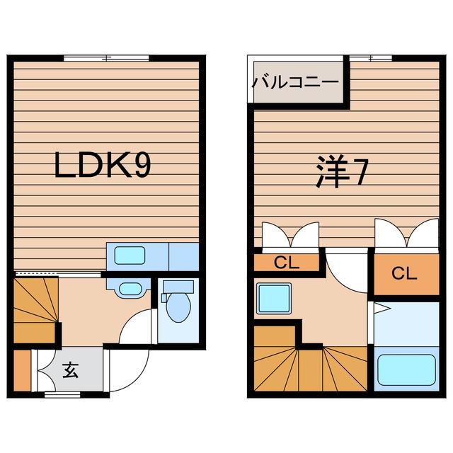 瑚白FREESIA(1LDK/1階)の間取り写真