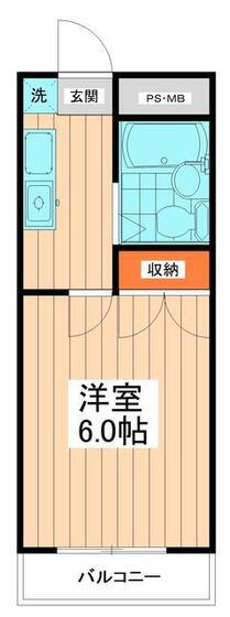 サンハウス(1K/2階)の間取り写真