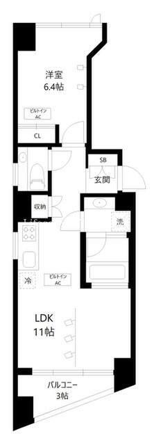 京急本線 京急新子安駅 徒歩6分 10階建 築16年(1LDK/2階)の間取り写真