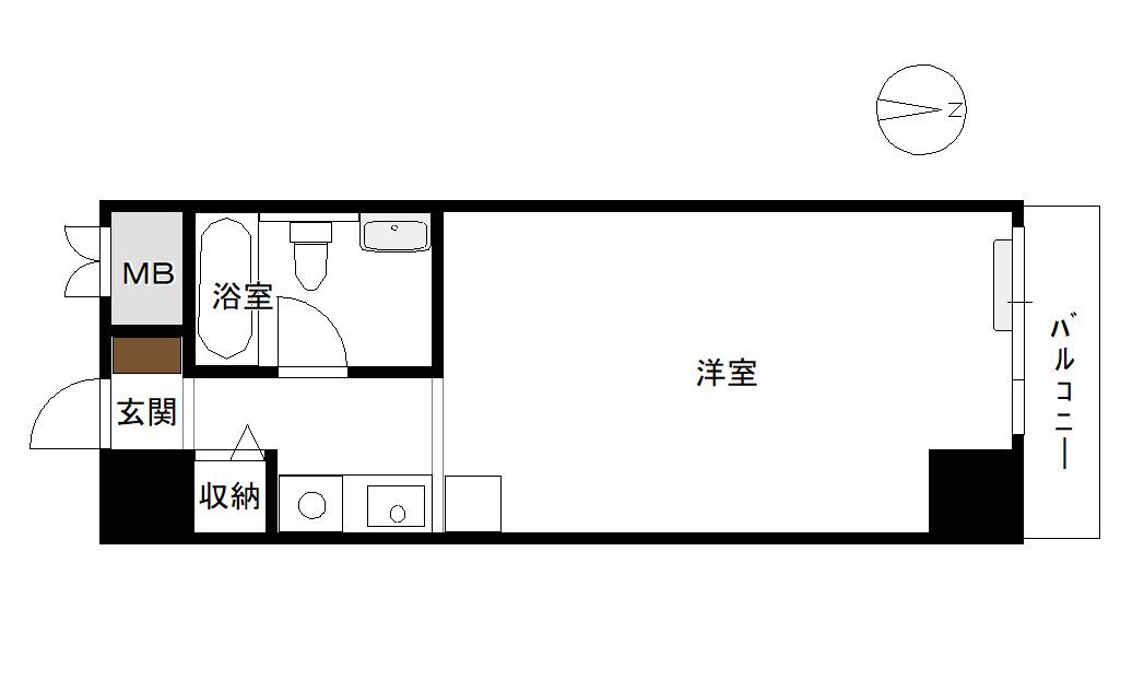 レックイン大磯(1LK/5階)の間取り写真