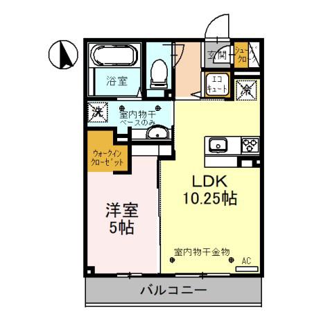 グランシェル(1LDK/3階)の間取り写真
