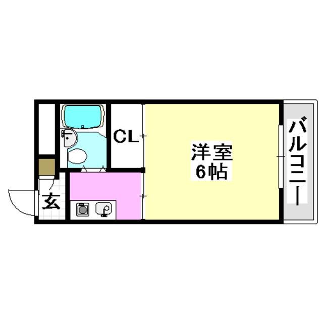 本丸ハイツ(1K/1階)の間取り写真