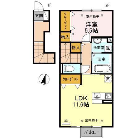 MI CASA TU CASA(1LDK/2階)の間取り写真
