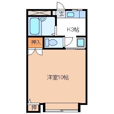 第2フレンドハイツ(1K/1階)の間取り写真