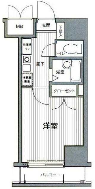 ガーラ笹塚駅前(1K/4階)の間取り写真