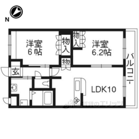 ノーベルYUIⅡ(1LDK/1階)の間取り写真