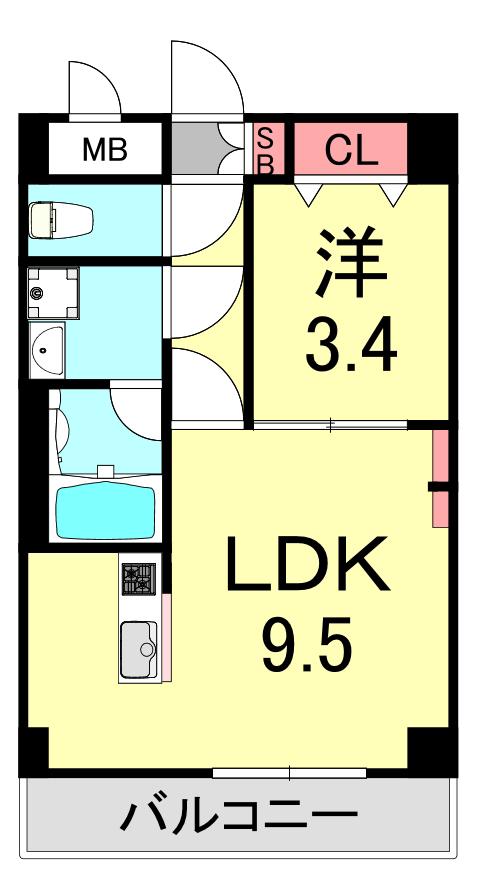 メゾン・ド・リベルテ(1LDK/3階)の間取り写真