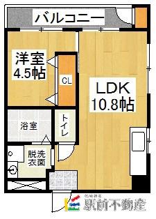 第2嶋村ビル(1LDK/2階)の間取り写真
