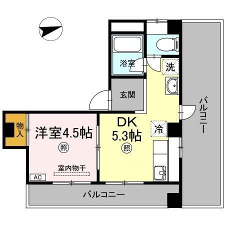 波田マンション(1DK/5階)の間取り写真