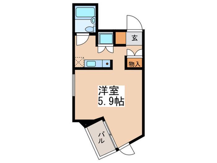 ドミトリー原町田(ワンルーム/7階)の間取り写真