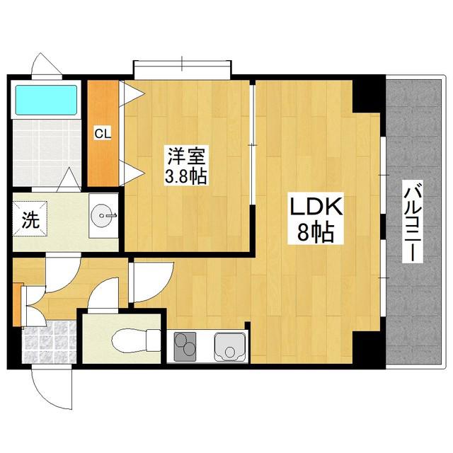ベリーノ藤崎南(1LDK/2階)の間取り写真