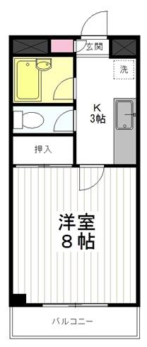 グランドメゾン旭ヶ丘(1K/4階)の間取り写真