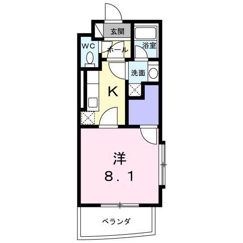 CUTE(1K/2階)の間取り写真
