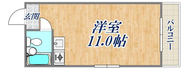 サンロイヤル御園(ワンルーム/4階)の間取り写真