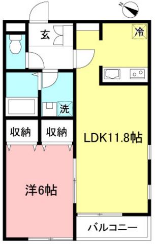 フォーレスIII(1LDK/3階)の間取り写真