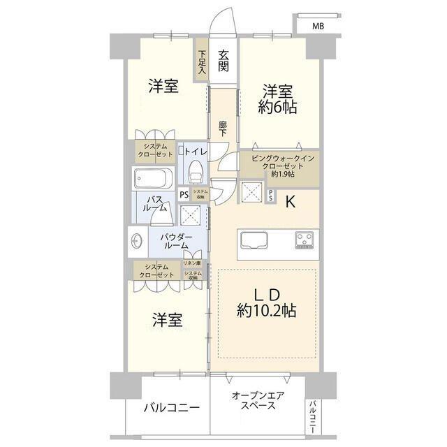 ヴェレーナ赤羽志茂プレミアテラス(3LDK/9階)の間取り写真