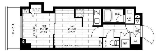 グランドコンシェルジュ氷川台(1DK/5階)の間取り写真