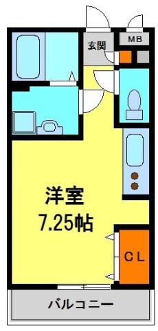 ＪＲ福知山線 川西池田駅 徒歩3分 3階建 築20年(1K/3階)の間取り写真