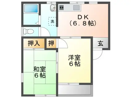 サクラハイツ(2DK/2階)の間取り写真