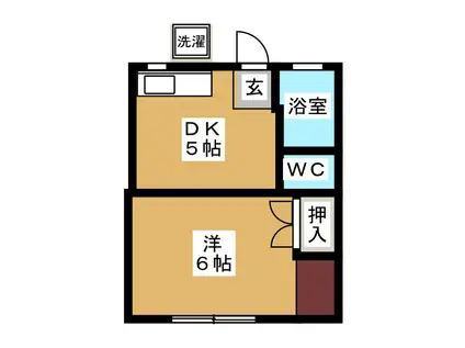 メゾン村松(1K/1階)の間取り写真