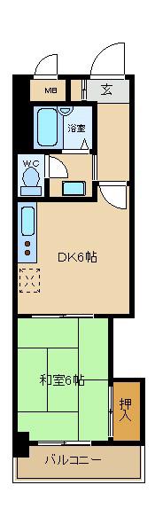 シャンティマサノ(1DK/2階)の間取り写真