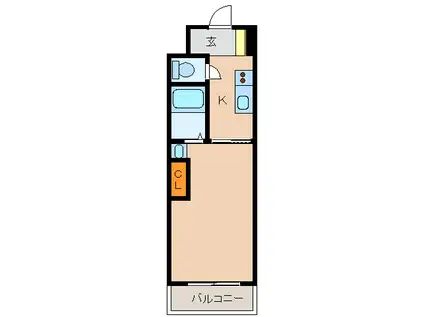 ヴエステージュ(1K/4階)の間取り写真