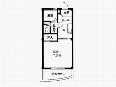 フォレスタ本宿台 B(1K/2階)の間取り写真