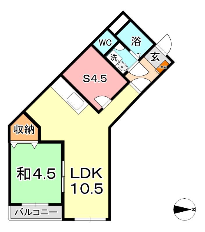 シャレーミーユ(1SLDK/2階)の間取り写真