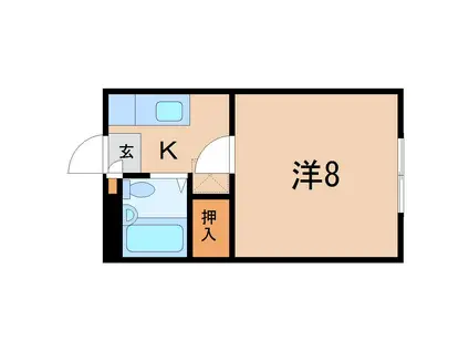 ぷちはうす(1K/1階)の間取り写真