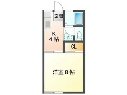 ハイム江戸橋(1K/1階)の間取り写真