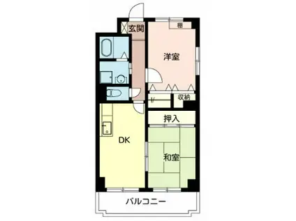 クレオ長居(2DK/4階)の間取り写真