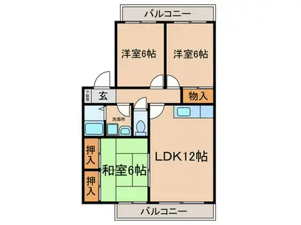 メゾンド遊(3LDK/2階)の間取り写真