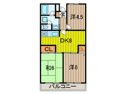 セントエルモ武蔵浦和(3DK/5階)の間取り写真