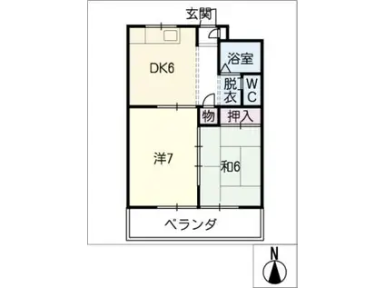 セラミック加藤(2DK/3階)の間取り写真