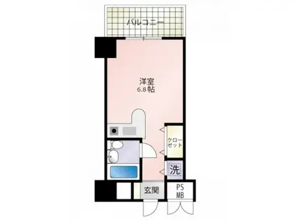 ダイアパレス皆実町弐番館(ワンルーム/4階)の間取り写真