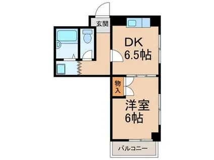 シティガーデン新通(1DK/3階)の間取り写真