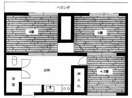名鉄名古屋本線 一ツ木駅 徒歩16分 3階建 築55年(3DK/1階)の間取り写真