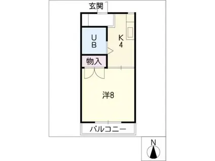 コーポ山田II(1K/2階)の間取り写真
