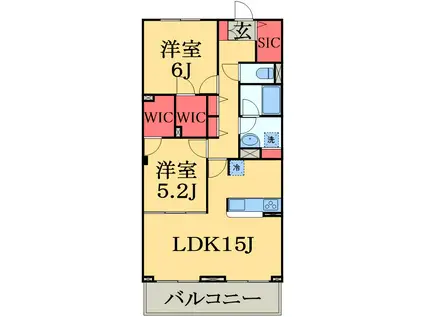 グランドゥール本郷II(2LDK/3階)の間取り写真