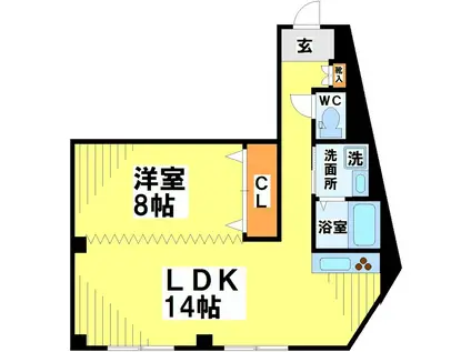 チェリーブロッサム(1LDK/2階)の間取り写真