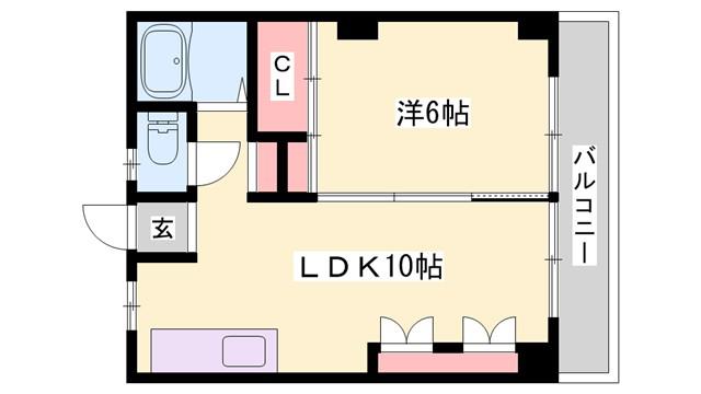 コーポ武本(1LDK/3階)の間取り写真